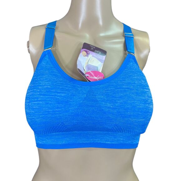 Kali and Win Womens Sports Bra Seamless Racerback Light Support Blue Med Large - Picture 1 of 11